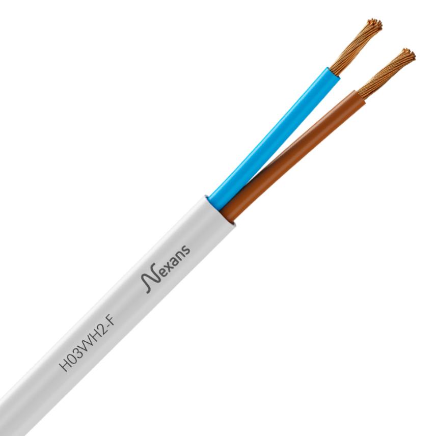 H03VVH2-F 2x0.75 White Coil of 25 m (in Box of 20 coils)
