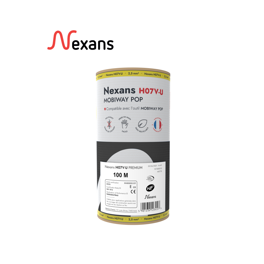 Nexans H07V-U MOBIWAY POP 1X2.5 black C100m